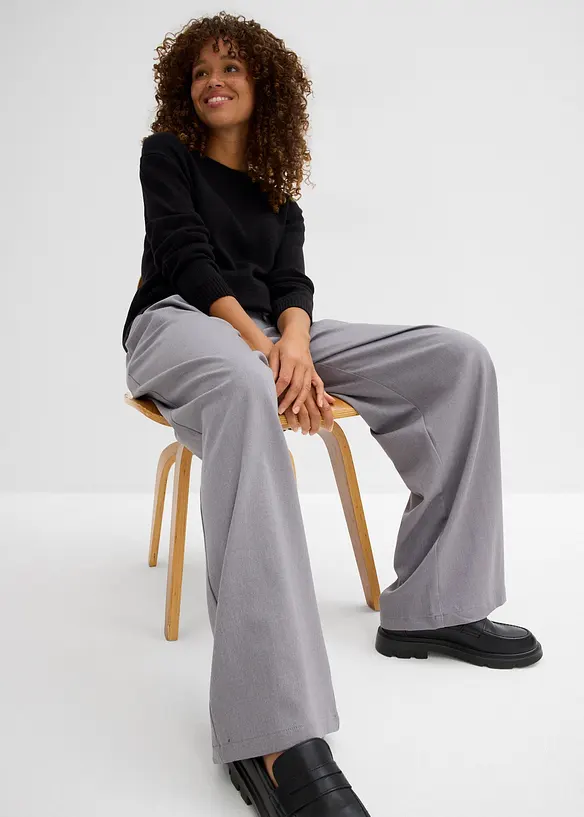 Pantalon à pinces avec lien à nouer, bonprix