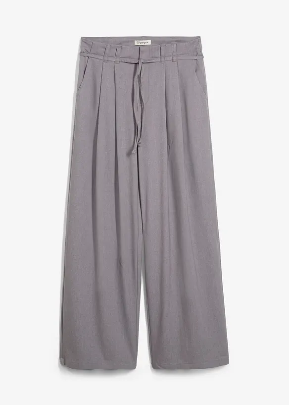Pantalon à pinces avec lien à nouer, bonprix