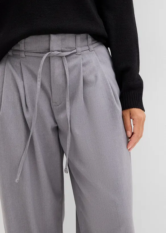 Pantalon à pinces avec lien à nouer, bonprix