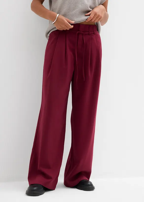 Pantalon à pinces avec lien à nouer, bonprix