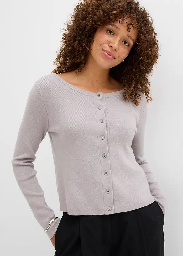 Gilet court en fine maille, bonprix