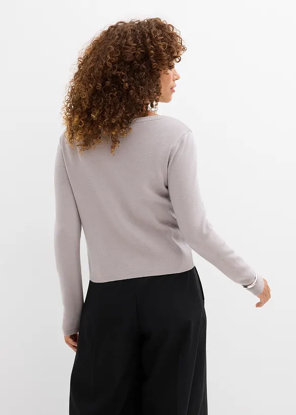 Gilet court en fine maille, bonprix