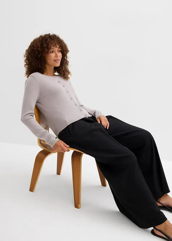 Gilet court en fine maille, bonprix