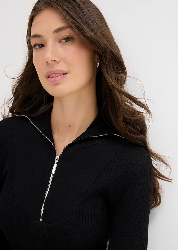 T-shirt doux et côtelé en viscose mélangée, bonprix