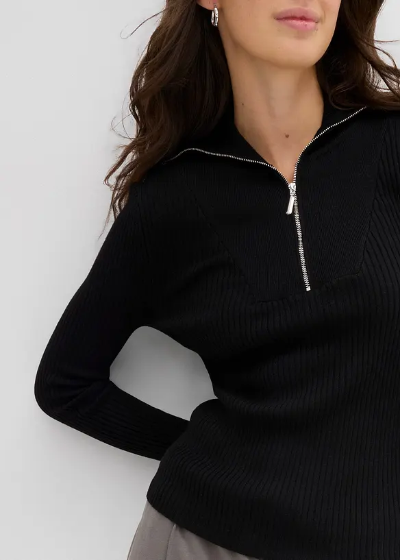 T-shirt doux et côtelé en viscose mélangée, bonprix