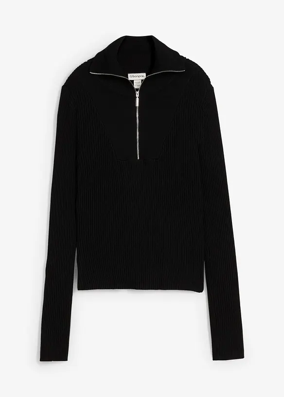 T-shirt doux et côtelé en viscose mélangée, bonprix