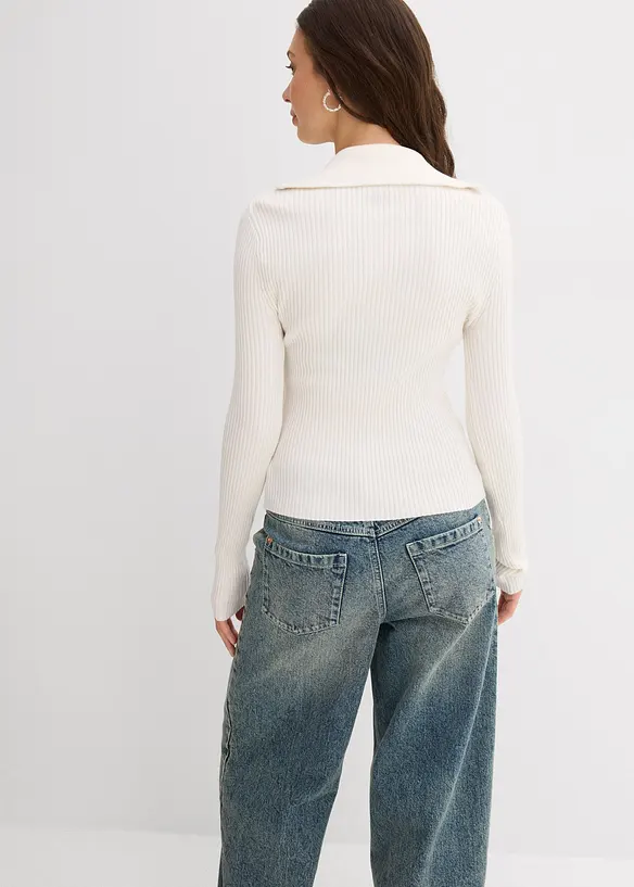 T-shirt doux et côtelé en viscose mélangée, bonprix