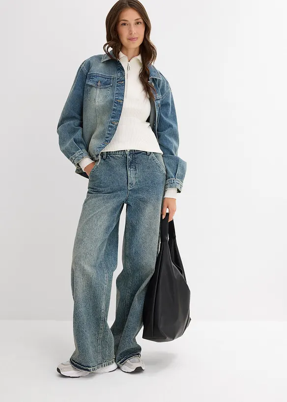 T-shirt doux et côtelé en viscose mélangée, bonprix