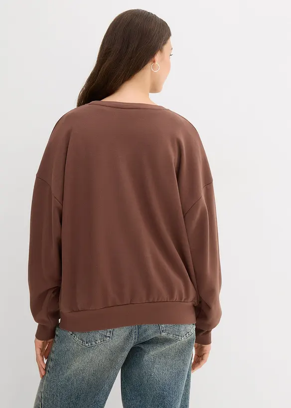 Sweat oversize doux en coton mélangé, bonprix