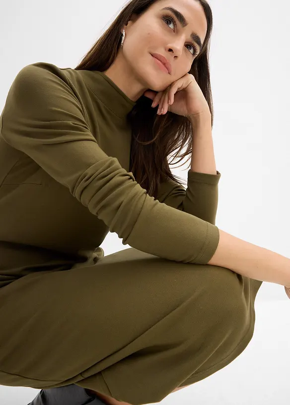 Robe en jersey milano à col montant, bonprix