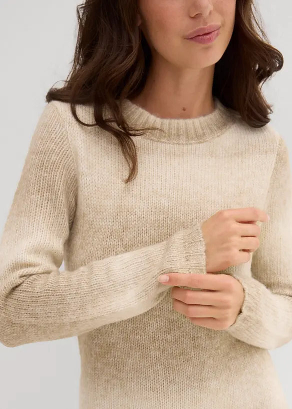 Robe pull longue et douce en laine mélangée, bonprix