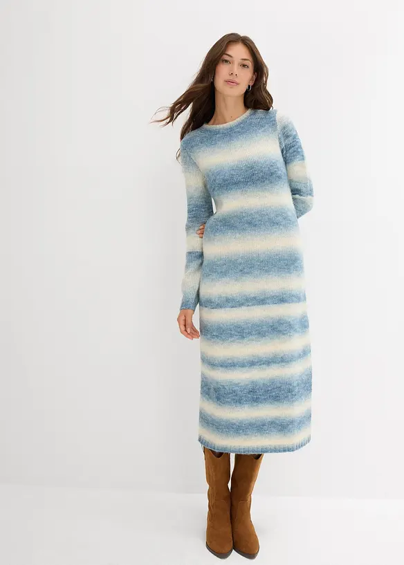 Robe pull longue et douce en laine mélangée, bonprix