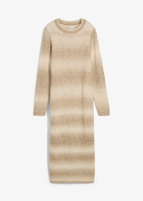 Robe pull longue et douce en laine mélangée, bonprix