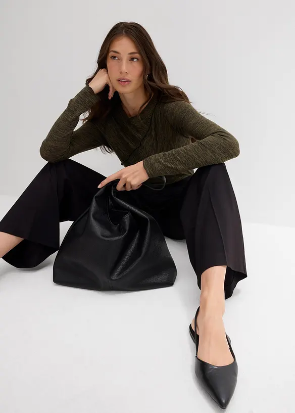 T-shirt manches longues doux en viscose majoritaire, bonprix