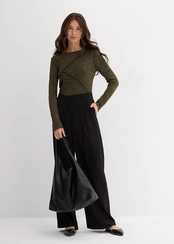 T-shirt manches longues doux en viscose majoritaire, bonprix