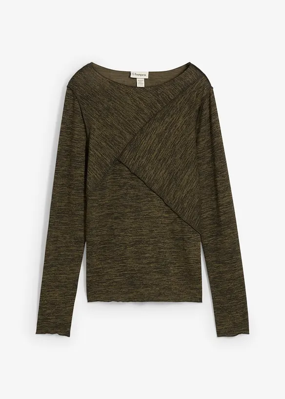 T-shirt manches longues doux en viscose majoritaire, bonprix