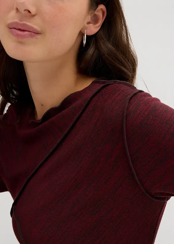 T-shirt manches longues doux en viscose majoritaire, bonprix