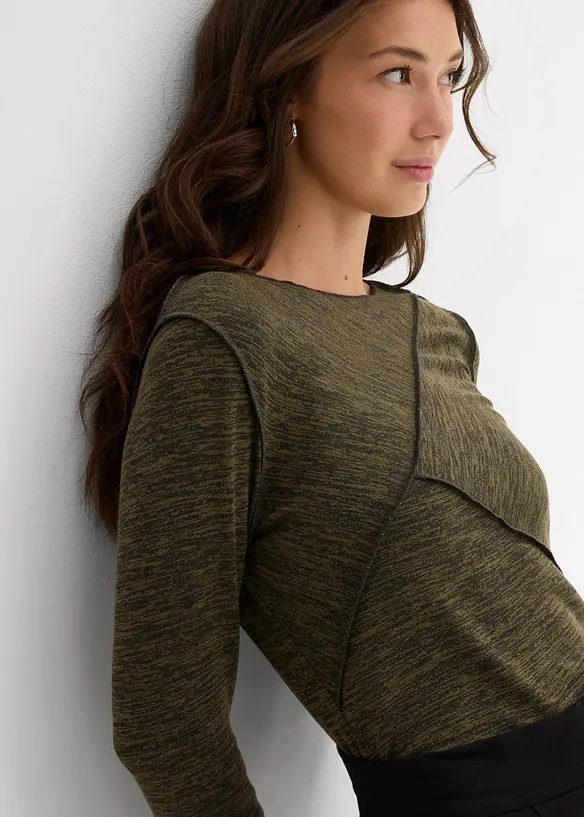 T-shirt manches longues doux en viscose majoritaire, bonprix