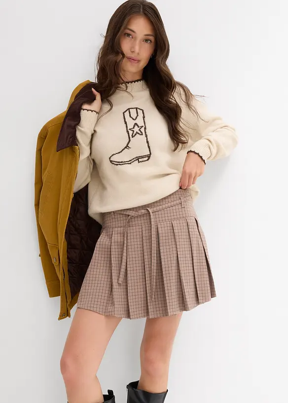 Jupe-short à plis creux, bonprix