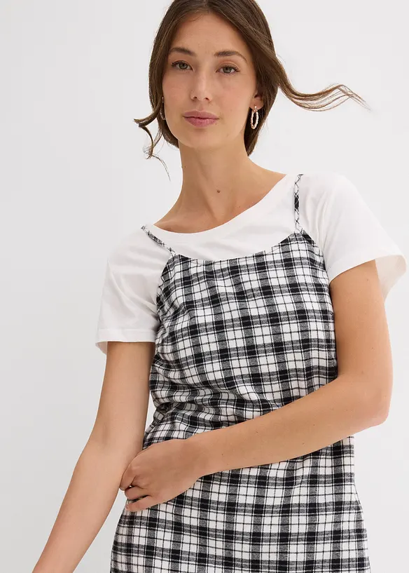 Robe à fines bretelles en flanelle 100% coton, bonprix