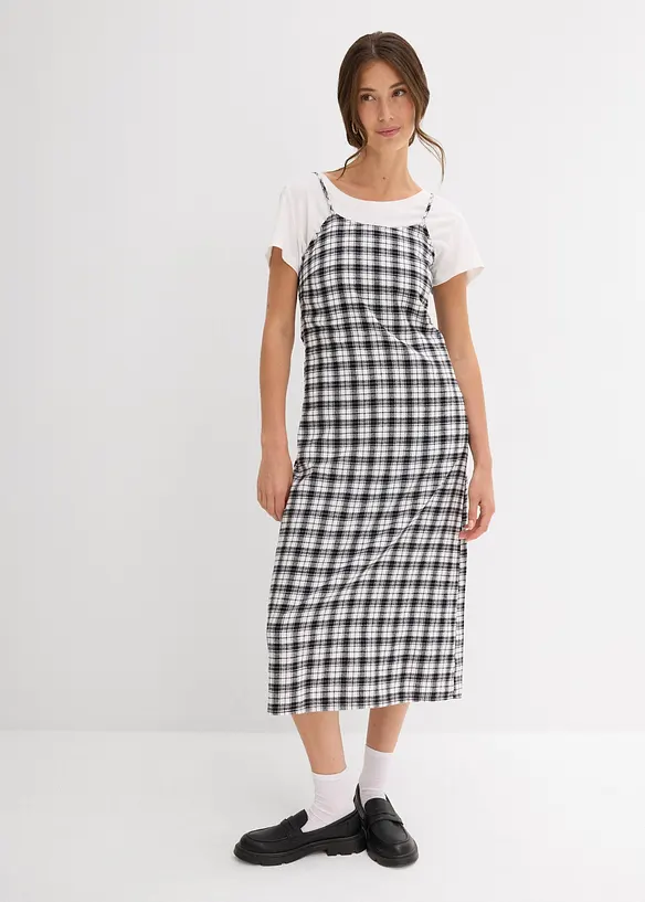 Robe à fines bretelles en flanelle 100% coton, bonprix