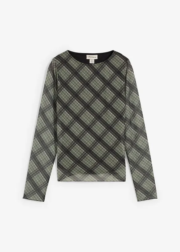 T-shirt manches longues en mesh fin, bonprix