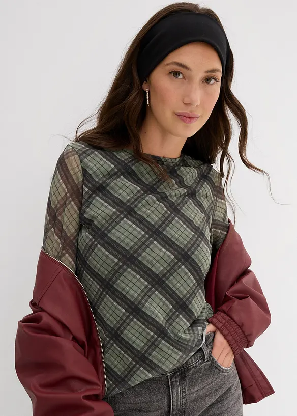 T-shirt manches longues en mesh fin, bonprix