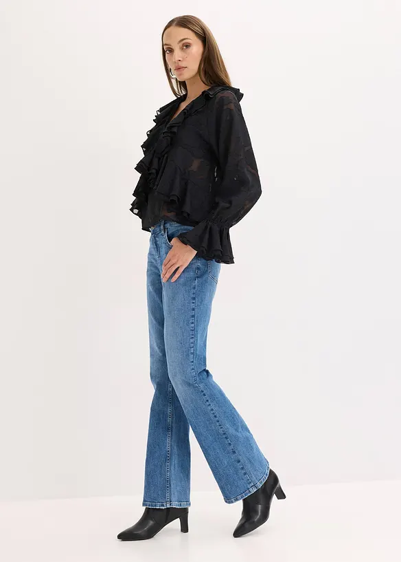 Blouse en mousseline légèrement transparente, bonprix