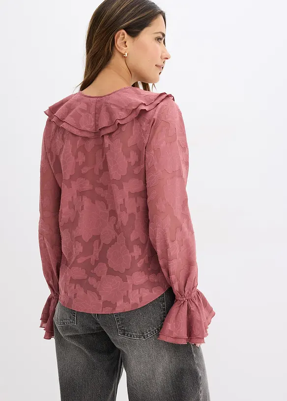 Blouse en mousseline légèrement transparente, bonprix