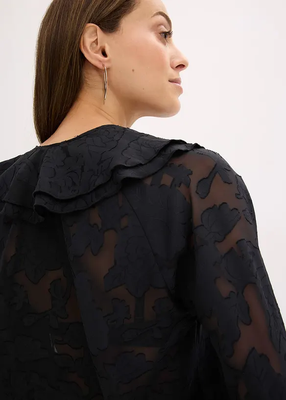 Blouse en mousseline légèrement transparente, bonprix