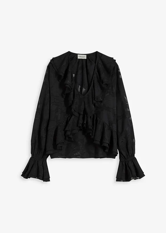 Blouse en mousseline légèrement transparente, bonprix