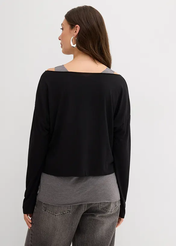 Top et T-shirt manches longues en jersey (ens. 2 pces), bonprix