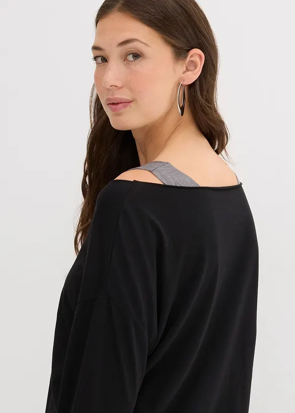 Top et T-shirt manches longues en jersey (ens. 2 pces), bonprix