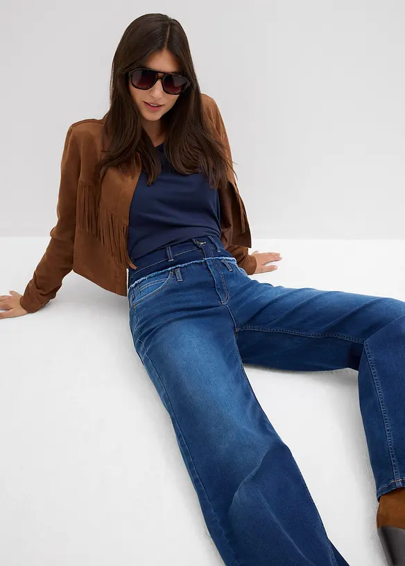 Jean droit taille haute, bonprix