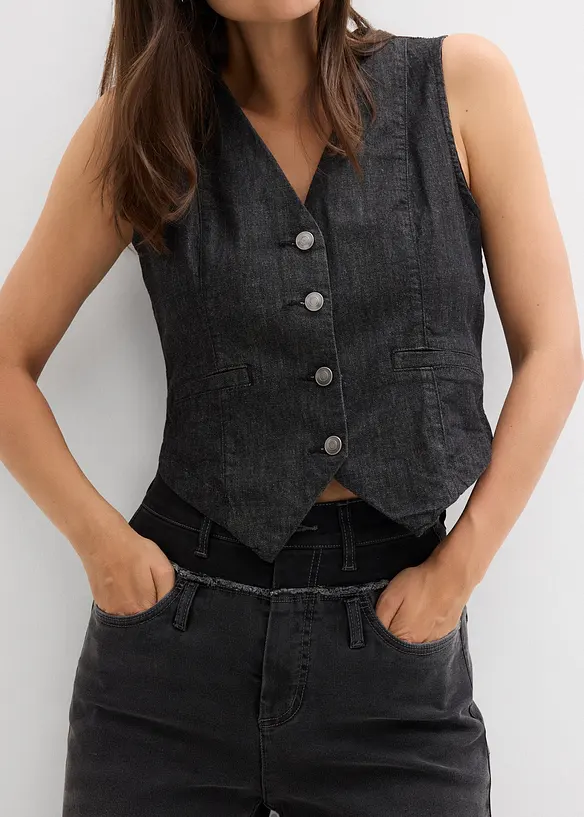 Jean droit taille haute, bonprix