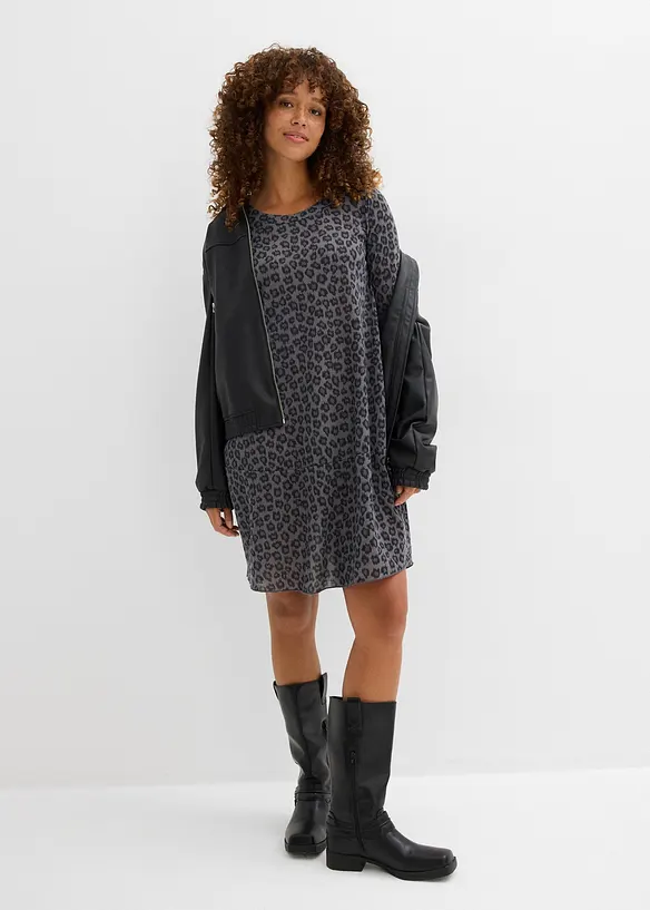 Robe courte en jersey aspect maille, bonprix
