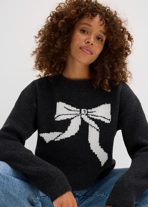 Pull en maille avec nœud, bonprix