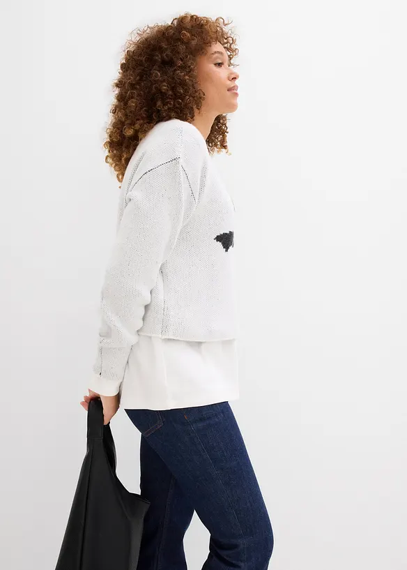 Pull en maille avec nœud, bonprix