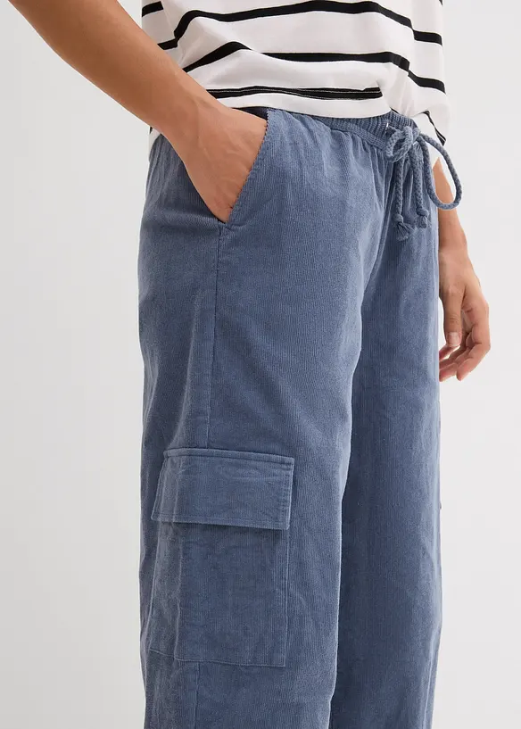 Pantalon barrel en velours côtelé, bonprix