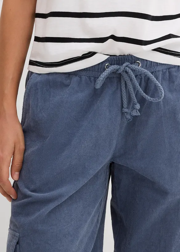 Pantalon barrel en velours côtelé, bonprix