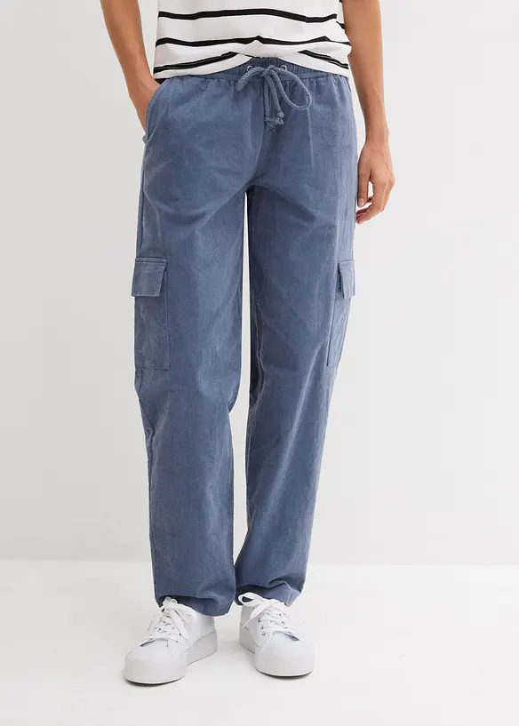 Pantalon barrel en velours côtelé, bonprix