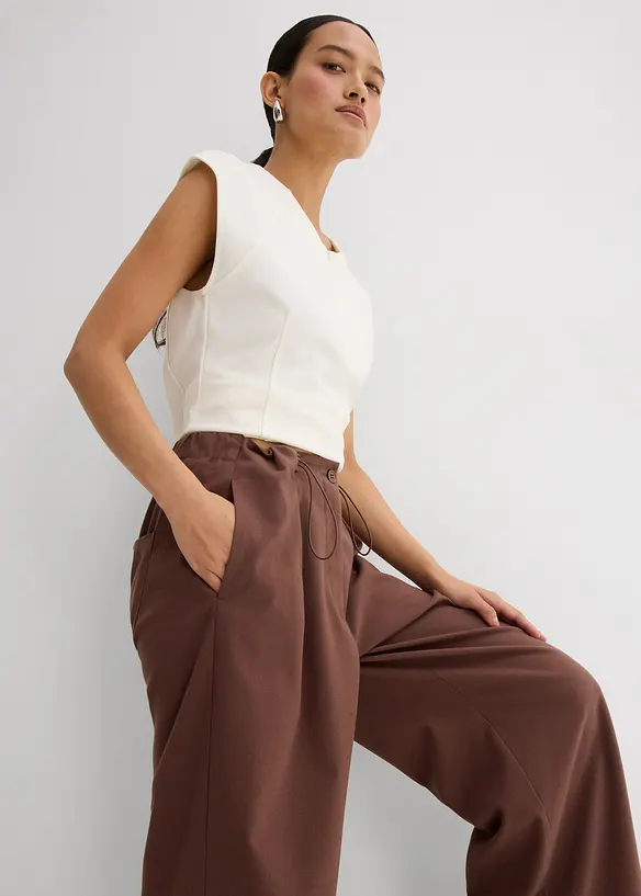 Pantalon en viscose mélangée à détails fonctionnels, bonprix