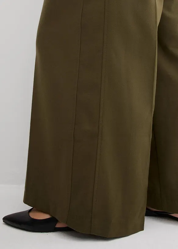 Pantalon en viscose mélangée avec boucles latérales, bonprix