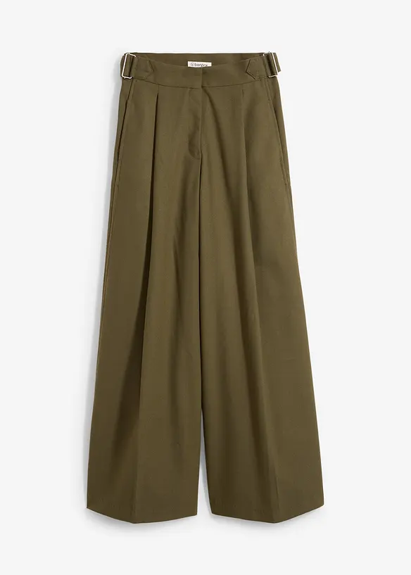 Pantalon en viscose mélangée avec boucles latérales, bonprix