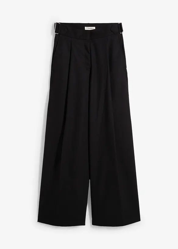 Pantalon en viscose mélangée avec boucles latérales, bonprix