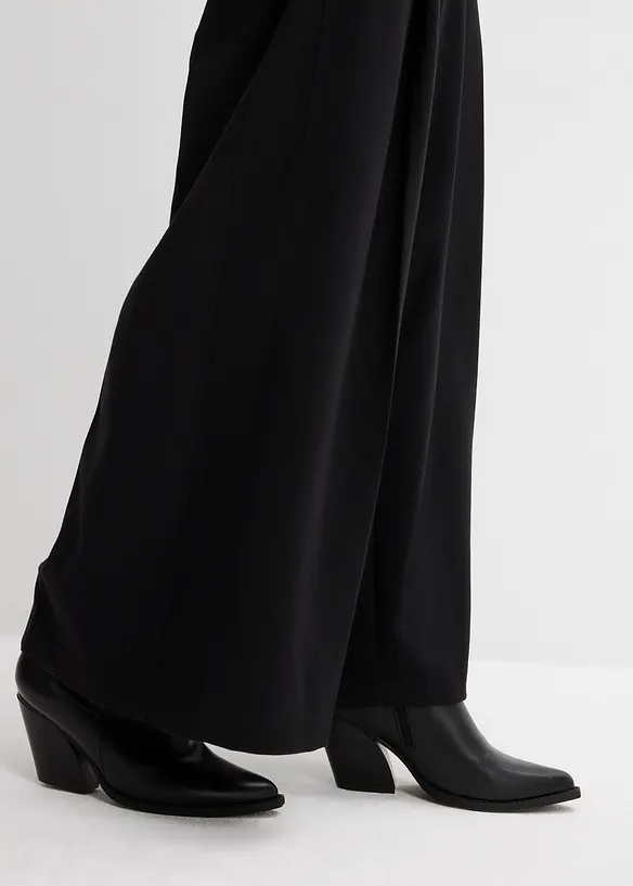 Pantalon en viscose mélangée avec boucles latérales, bonprix