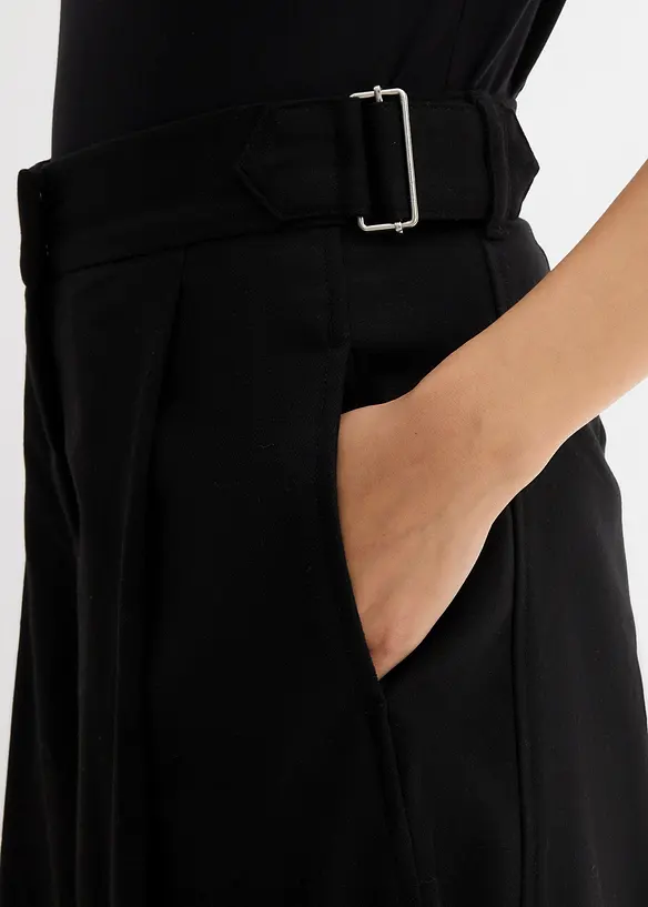 Pantalon en viscose mélangée avec boucles latérales, bonprix