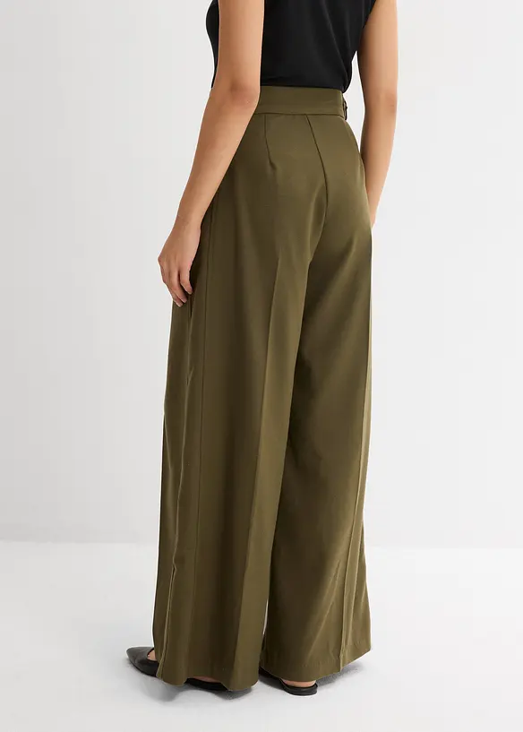 Pantalon en viscose mélangée avec boucles latérales, bonprix