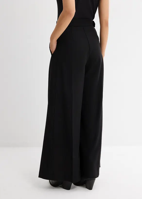 Pantalon en viscose mélangée avec boucles latérales, bonprix