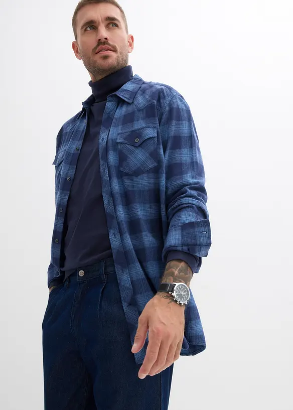 Jean droit à pinces, loose, bonprix